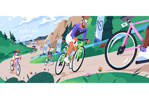 Bicycle race, cycling banners, a Sport Illustration by PaperTrident