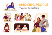 People smoking cigarettes set, a Person Illustration by Good Studio (Thumbnail 1 of 8)