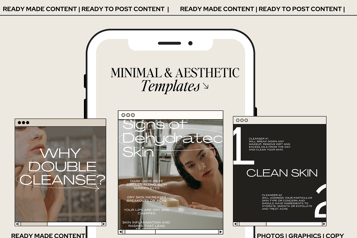 Skincare Instagram Templates Canva, a Social Media Template by Design Driven Media (Photo 2 of 8)