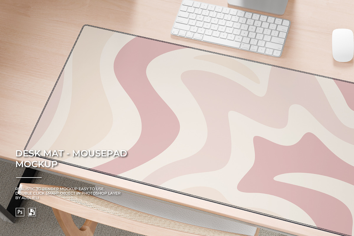 Deskmat - Mousepad Mockup, an Advertising Mockup by Alolieli Studio (Photo 3 of 5)