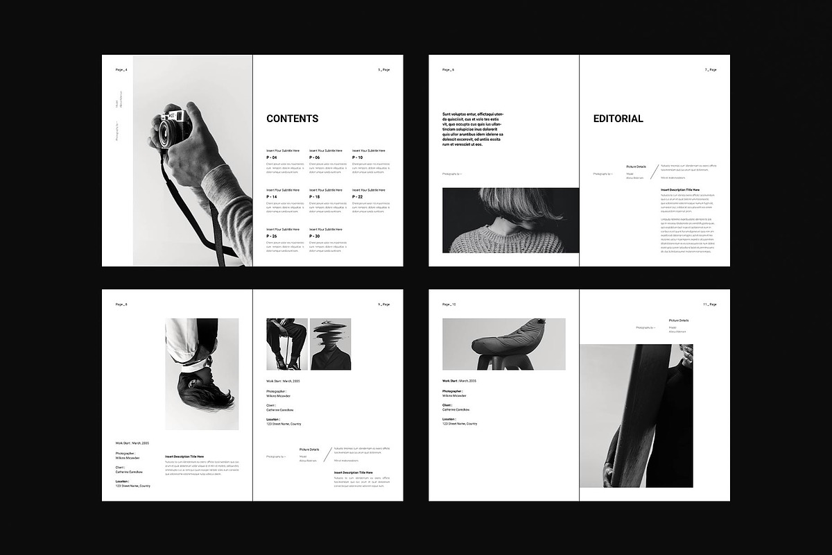 Photography Portfolio Template, a Brochure Template by DesignCrest (Photo 3 of 17)