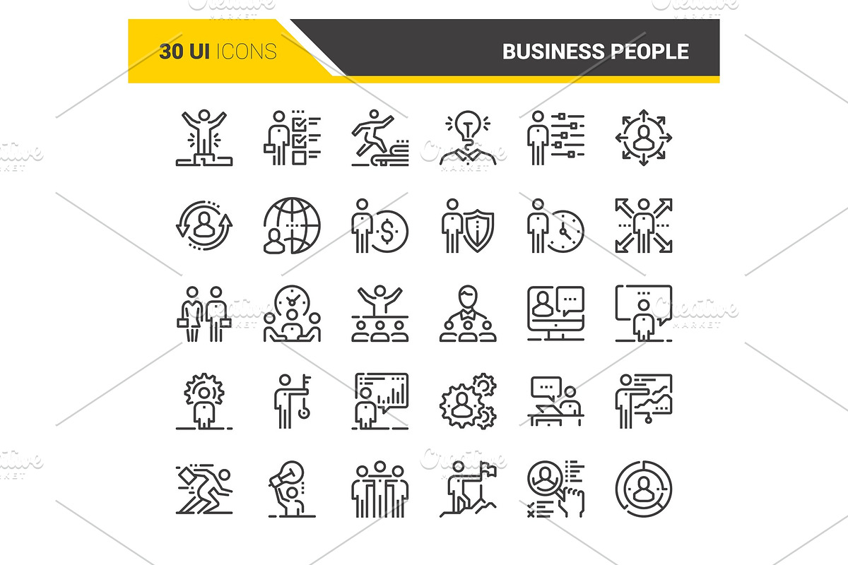 Business People Icons, an Outline Icon by Maxim_Basinski