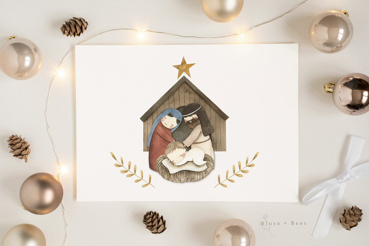Holy Night - Nativity Scene, an Animal Illustration by Flora+Bear (Photo 5 of 11)