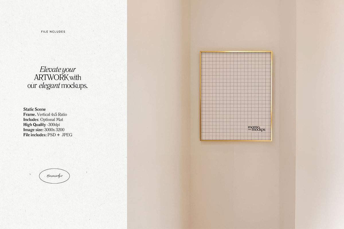 Elegant Gold Frame Mockup |PSD, a Household Mockup by momomockps (Photo 7 of 9)