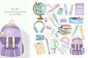 School Clipart, Back to School PNG, an Object Graphic by ArtGiftsStudio (Thumbnail 2 of 3)