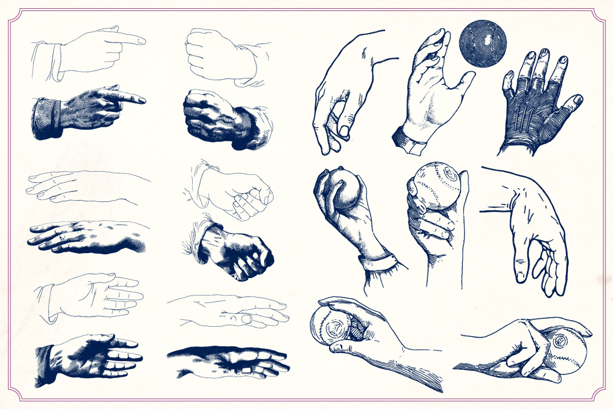 Vintage Hand Illustrations, a Person Illustration by Mr Vintage (Photo 5 of 8)