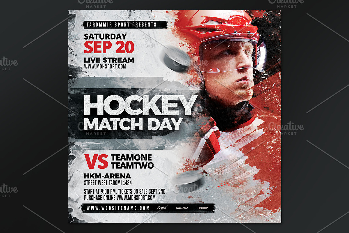 3 Hockey Flyer Bundle Vol 1, a Flyer Template by Tarommir (Photo 3 of 7)