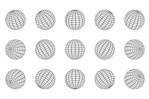 Globe Grid Sphere Set, an Object Illustration by Vector Creator