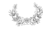 Elegant floral wreath silhouette, an Illustration by Amazin_art (Thumbnail 2 of 41)
