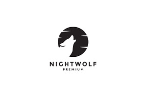 Wolf Head Roar Night Logo Symbol