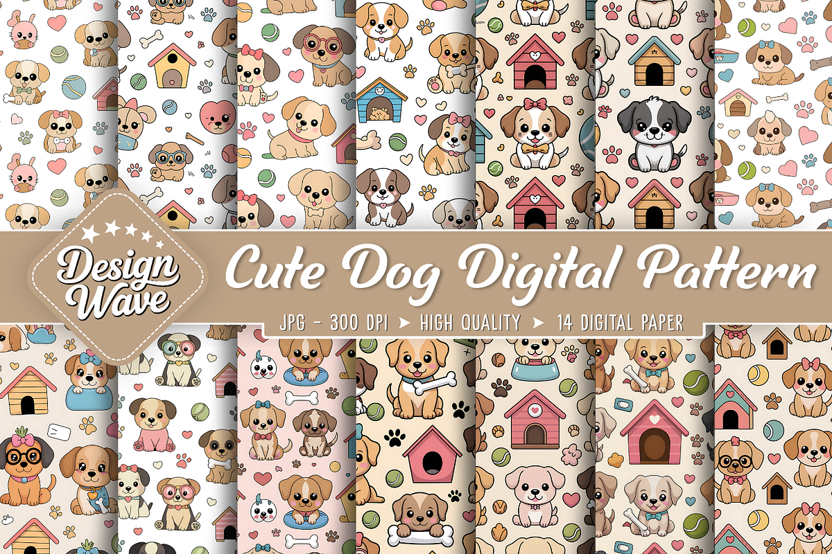 Cute Dog Digital Pattern, a Pattern Graphic by Design Station (Photo 1 of 4)