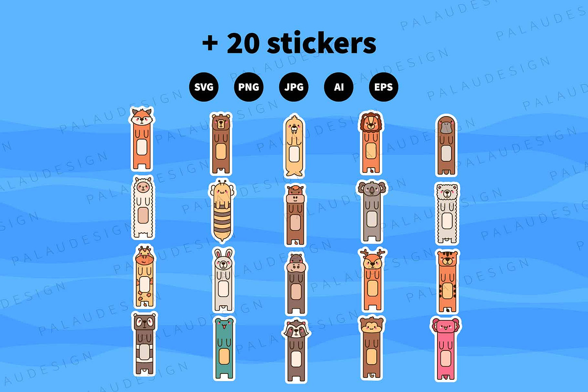 Cute Kawaii Animals Bookmarks, an Education Illustration by Palau (Photo 12 of 12)