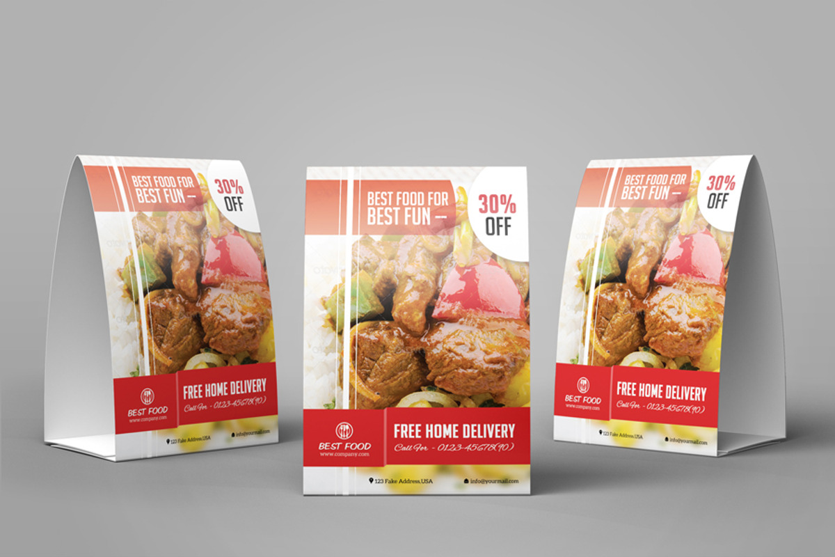 Restaurant Table Tent Template-V02, a Stationery Template by Template Shop (Photo 2 of 5)