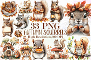 Autumn Squirrels Clipart, an Illustration by Sublimation Artist (Thumbnail 1 of 6)