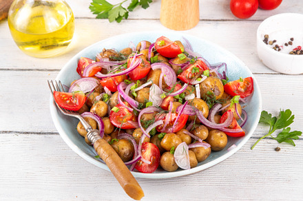Homemade young potatoes salad