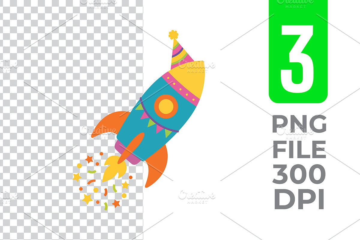Party Rocket Vector Trio Pack, an Object Graphic by Artonix (Photo 3 of 3)