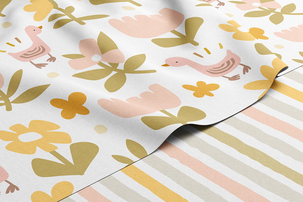 Sunny Duck Pattern Collection, a Pattern Graphic by PROTEA Watercolor Studio (Photo 4 of 8)