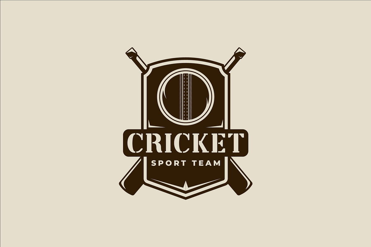 cricket sport emblem logo vintage, a Branding & Logo Template by zyxroun shop