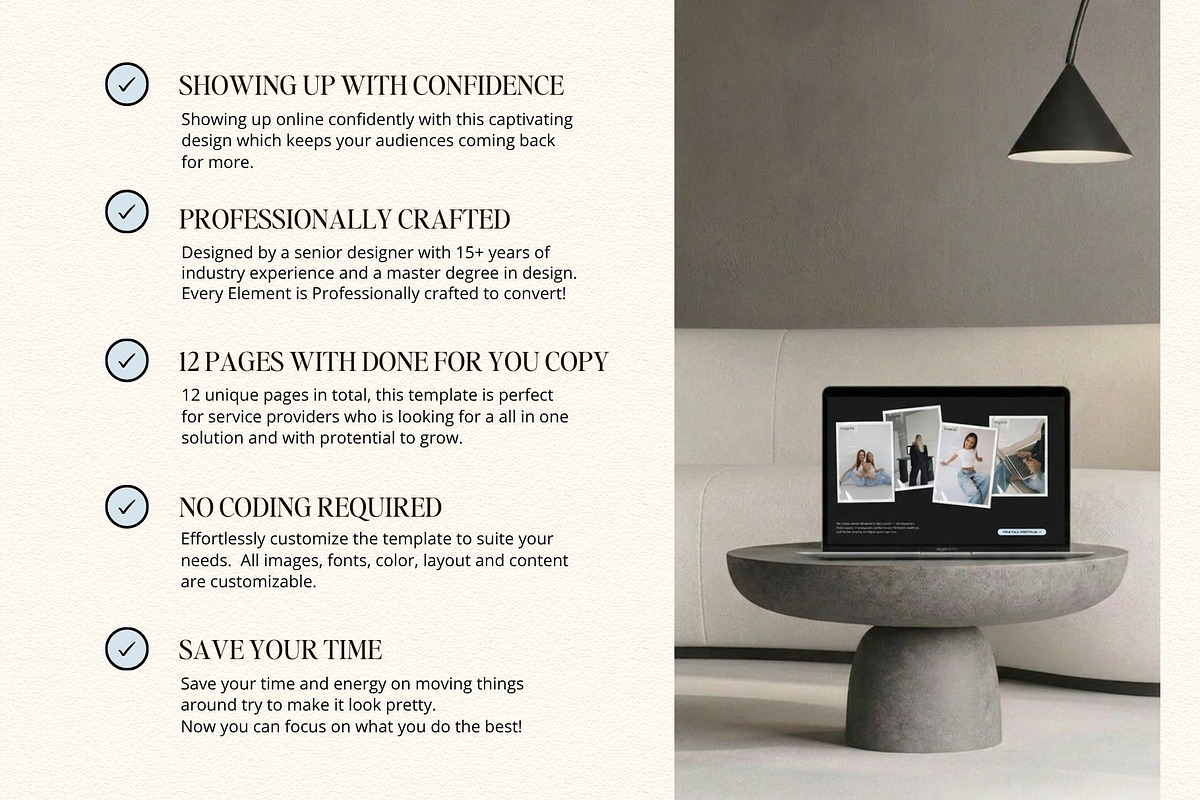 Modern Showit Template for creatives, a Landing Page Template by Row Creative (Photo 3 of 10)