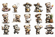 Whimsical Summer Teddy Bear Clipart, an Illustration by Libby Wishes (Thumbnail 4 of 6)