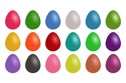 Colorful Easter Eggs Set