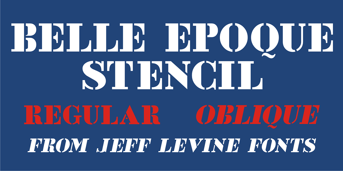 Belle Epoque Stencil JNL, a Serif Font by Jeff Levine Fonts