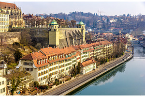 Riverside of Bern in Switzerland, an Architecture Photo by Leonid Andronov