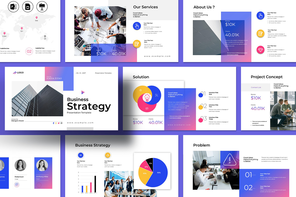 Business Strategy Presentation Templ