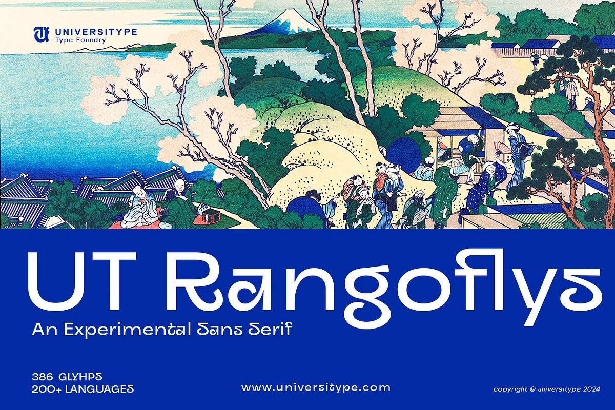 UT Rangoflys - An Experimental Font, a Sans Serif Font by Universitype (Photo 1 of 7)