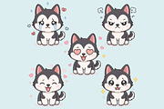 Kawaii Husky Dog Expression Set, an Animal Illustration by Artpon Illustration (Thumbnail 5 of 6)