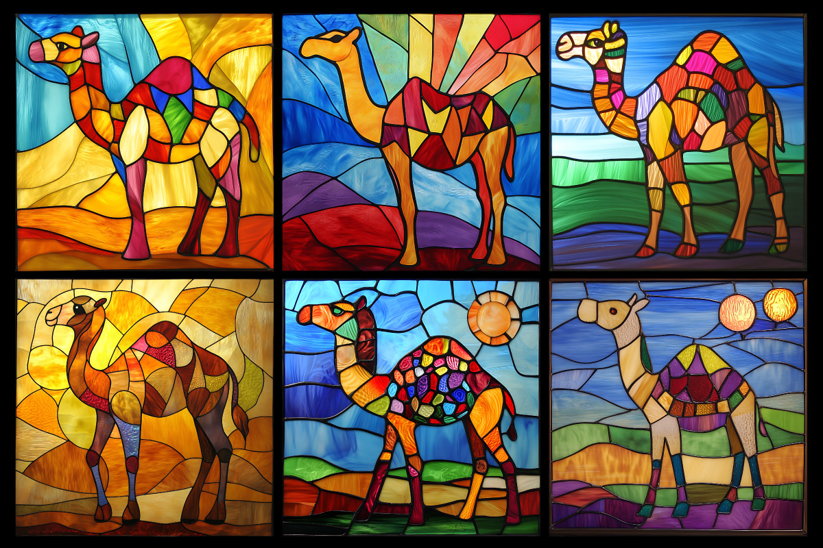 Stained Glass Camel Coloring Pages, an Object Illustration by protabsorkar11 (Photo 2 of 6)