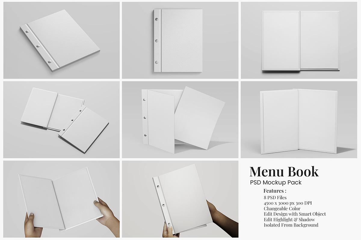 Menu Book Mockup Set - Leather Cover, a Books & Magazine Mockup by Remnand Studio (Photo 2 of 10)