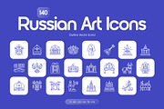 Russian Outline Icons Set, an Outline Icon by Prosymbols (Thumbnail 1 of 8)