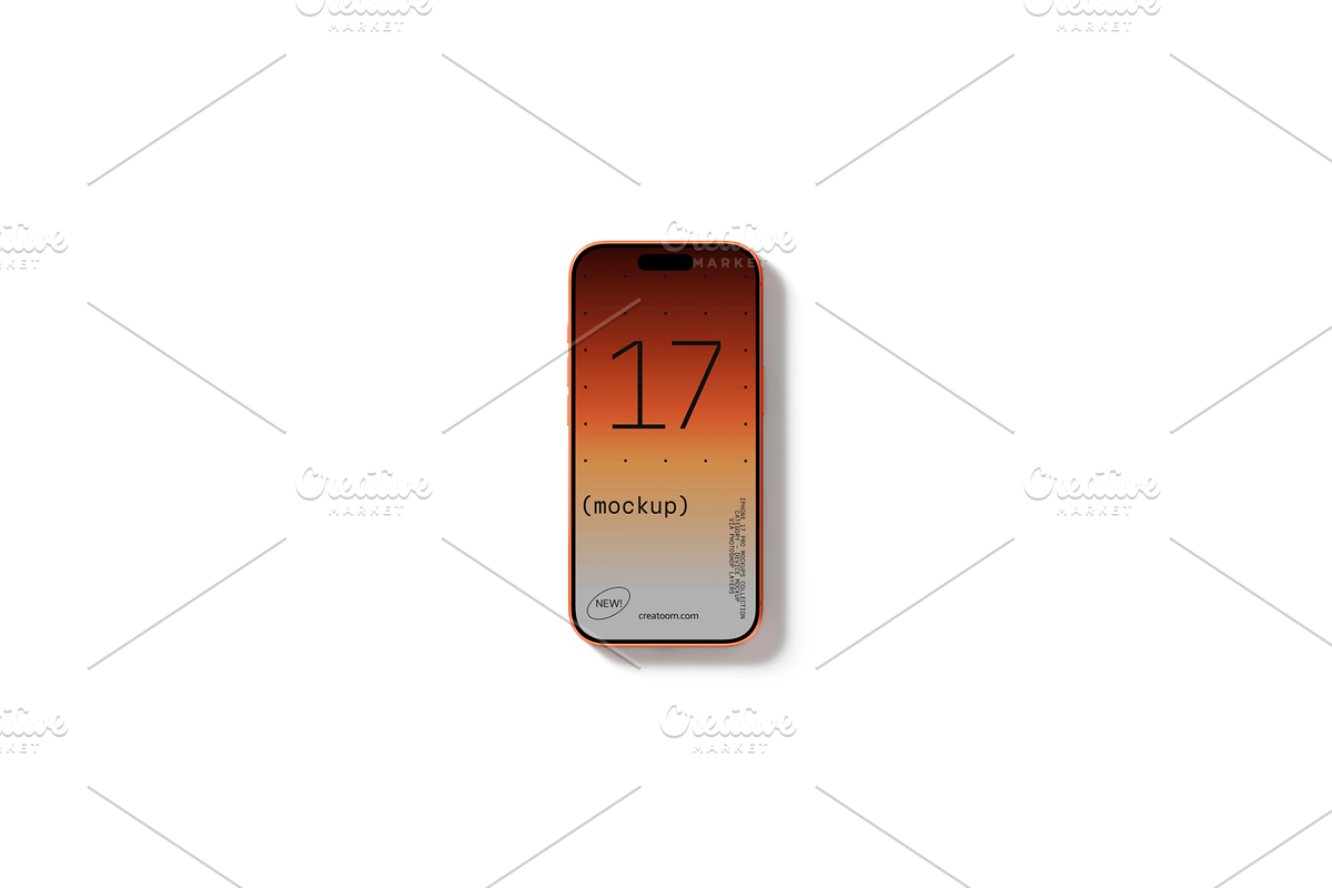 Iphone 17 Pro Mockup Top View, an iPhone Mockup by INDERNEILk (Photo 1 of 2)
