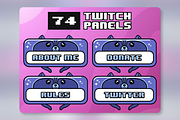 74x Blue Raccoon Twitch Panels, an Illustration by Custom Fonts & Patterns (Thumbnail 1 of 2)