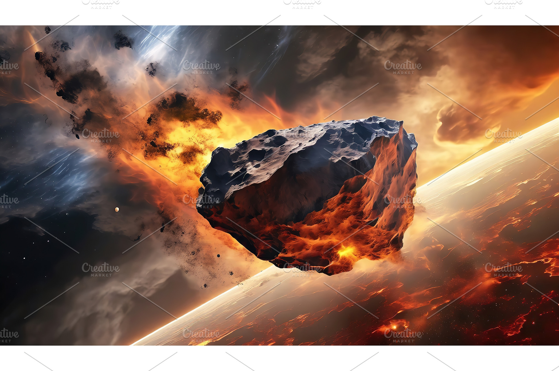 A massive meteor engulfed in flames, a Technology Photo by Igor Tichonow