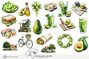 100 avocado clip art, a Food Illustration by Poppy Lane Studio (Thumbnail 6 of 12)