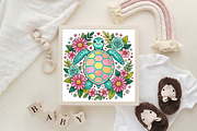 Boho Sea Turtle Png, Floral Summer, an Illustration by CraftArtStudio (Thumbnail 4 of 4)