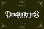 Decoraties - Modern Decorative Font, a Blackletter Font by haniefart (Thumbnail 1 of 11)