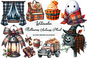 Halloween Autumn Plaid Clipart, an Illustration by Daily.Designs (Thumbnail 1 of 5)