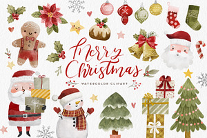 Cute Christmas Watercolor Collection