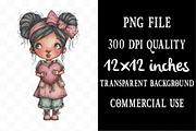 Whimsical Valentine Teen Girl, an Illustration by Designking (Thumbnail 4 of 5)