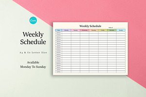 Weekly Schedule Planner Vol.01