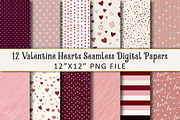 Valentine Hearts Seamless Patterns, a Pattern Graphic by OK Design (Thumbnail 1 of 3)