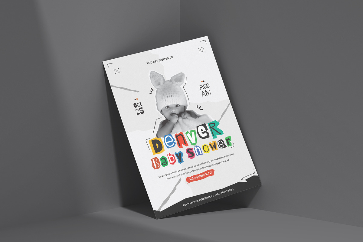 CutOut - Baby Shower Invitation, a Print Template by VUNIRA (Photo 2 of 2)