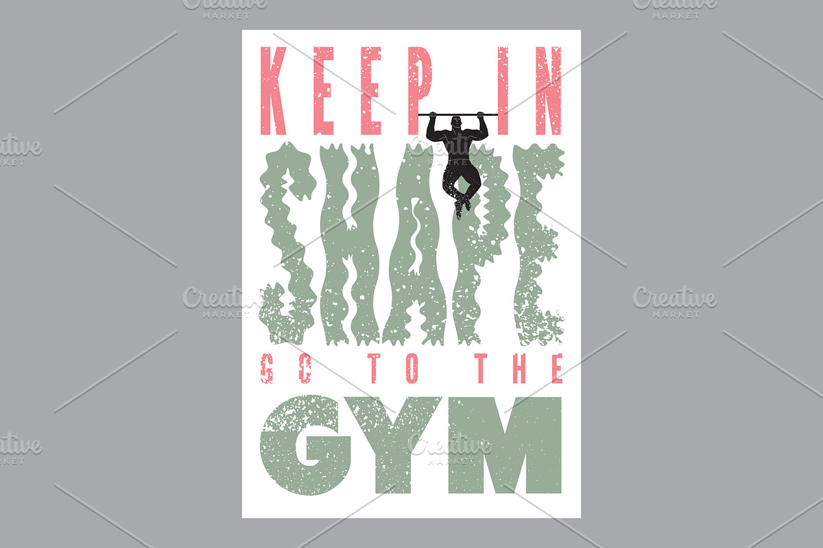 Gym vintage vector poster set., a Sport Illustration by PoPaShop (Photo 4 of 8)