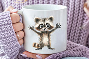 Quirky and Funny Raccoons Clipart, an Illustration by CraftArtStudio (Thumbnail 5 of 6)