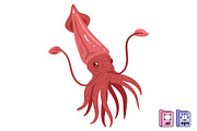 Giant Squid Vector Illustration, an Animal Illustration by MISS CHATZ (Thumbnail 3 of 3)