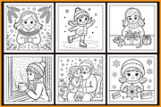 Cozy Christmas Girl Coloring Book, a Seasonal Illustration by protabsorkar11 (Thumbnail 4 of 4)