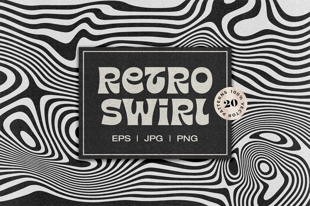 Retro Swirl Vector Patterns, a Pattern Graphic by Bitstate Design (Photo 1 of 5)